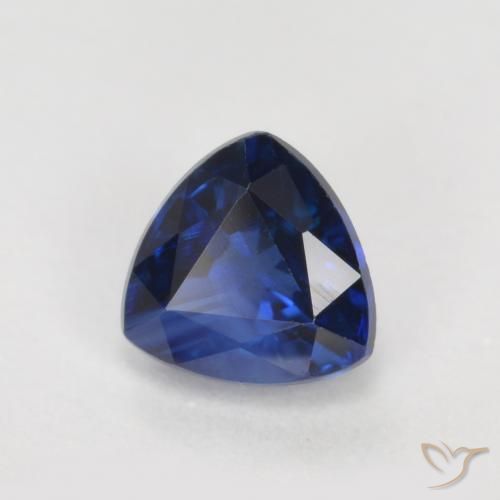Saphir Bleu foncé naturelle Trillion, 0.53 ct, VS