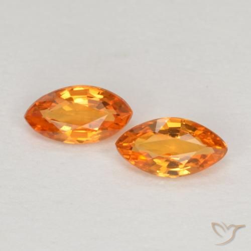 0.37ctw Naturel Orange vif Saphir, Marquise, VVS-VS, Photo A