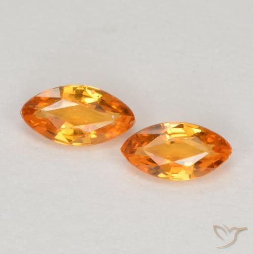 0.39ctw Naturel Orange vif Saphir, Marquise, VVS-VS