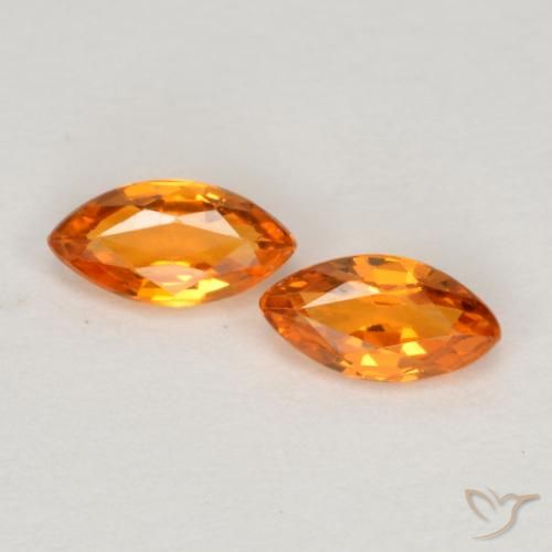 0.40ctw Naturel Orange vif Saphir, Marquise, VVS-VS