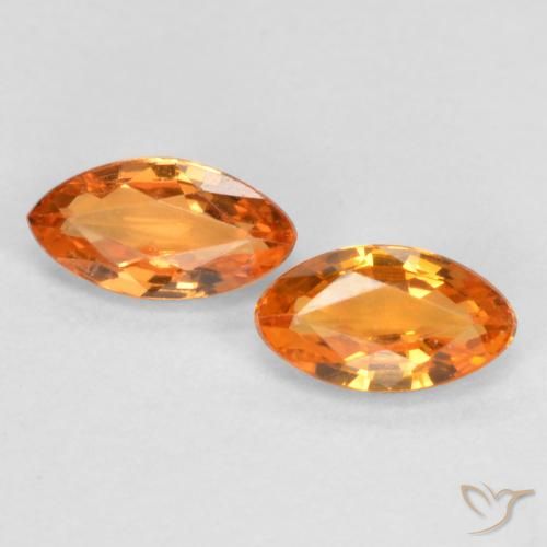 0.40ctw Naturel Orange vif Saphir, Marquise, VVS-VS