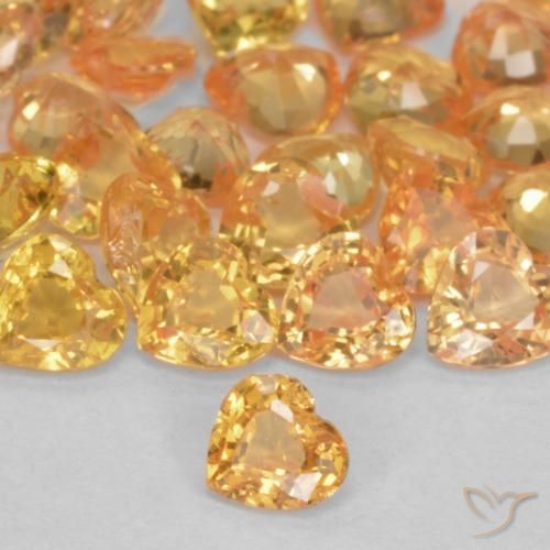 Saphir Orange-or naturelle Cœur, 0.25 ct, VS