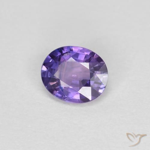 Saphir Violet foncé naturelle ovale, 0.38 ct, VS