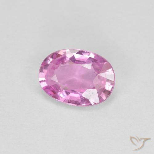 Saphir Rose pourpre royal léger naturelle ovale, 0.65 ct, VVS