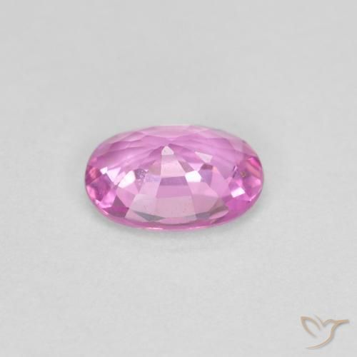 Saphir Rose pourpre royal léger naturelle ovale, 0.65 ct, VVS