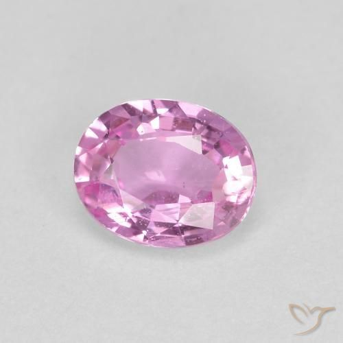 Saphir Rose pourpre royal léger naturelle ovale, 0.43 ct, VVS-VS