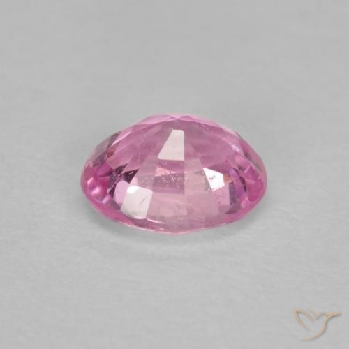 Saphir Rose pourpre royal très clair naturelle ovale, 0.53 ct, VS-SI