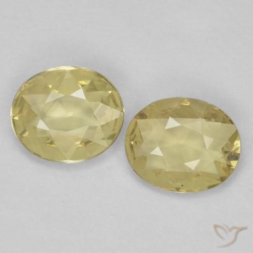 1.02ctw Naturel Jaune clair Saphir, ovale, VVS-VS