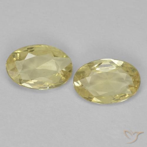 0.78ctw Naturel Jaune Dijon très clair Saphir, ovale, VVS-VS