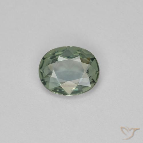 0.59ct Naturel Gris verdâtre Saphir, ovale, VVS-VS