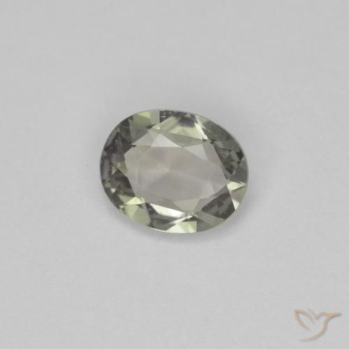 Saphir Vert terreux naturelle ovale, 0.73 ct, VVS-VS