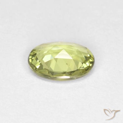 Saphir Vert jaunâtre naturelle ovale, 0.79 ct, VS