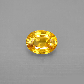 Saphir jaune naturelle coupe ovale, 1,31 ct, VVS-VS