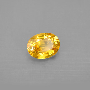 Saphir jaune naturelle coupe ovale, 1,31 ct, VVS-VS