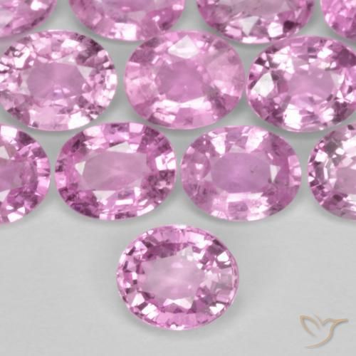 Saphir Rose pourpre royal léger naturelle ovale, 0.39 ct, VS