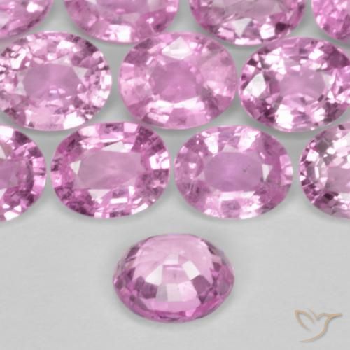 Saphir Rose pourpre royal léger naturelle ovale, 0.39 ct, VS