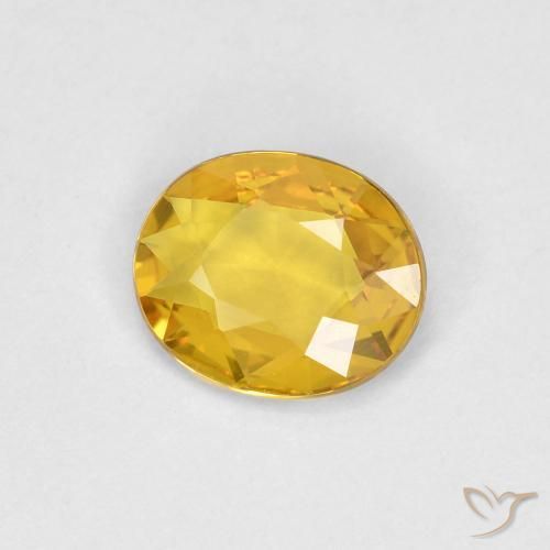 Saphir Doré naturelle ovale, 0.55 ct, VVS