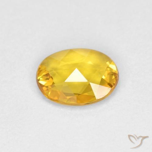 Saphir Doré naturelle ovale, 0.55 ct, VVS