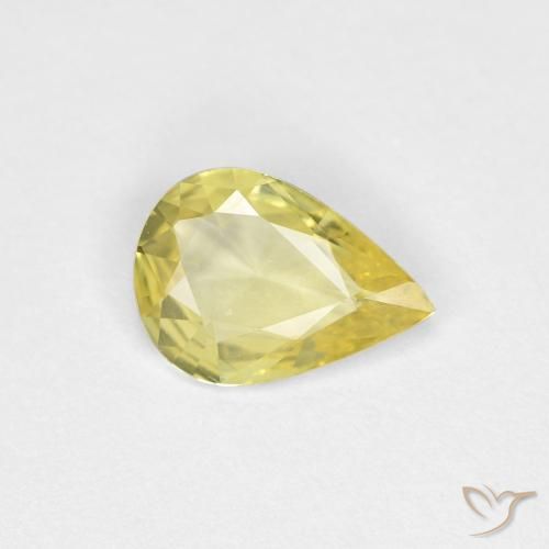 0.45ct Naturel Jaune clair Saphir, En forme de poire, VVS