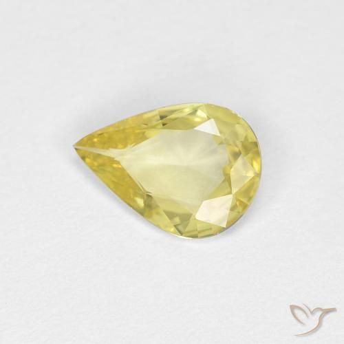 Saphir Jaune clair naturelle En forme de poire, 0.45 ct, VVS