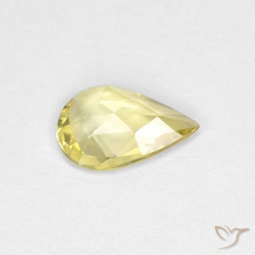 Saphir Jaune clair naturelle En forme de poire, 0.45 ct, VVS