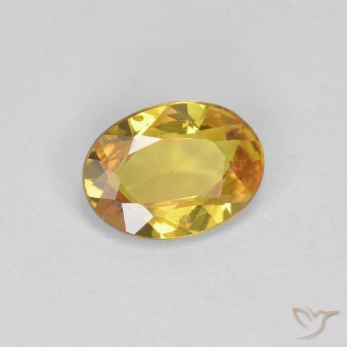 Saphir Doré naturelle ovale, 0.71 ct, VS