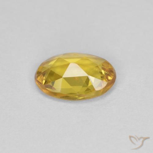 Saphir Doré naturelle ovale, 0.71 ct, VS