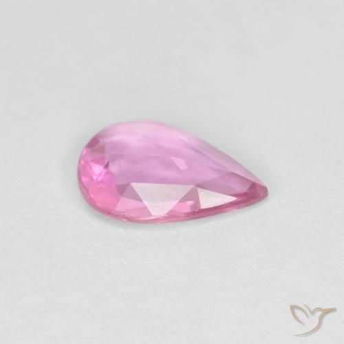 Saphir Rose vif naturelle En forme de poire, 0.52 ct, VVS