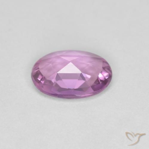 Saphir Pourpre violet rosâtre naturelle ovale, 0.70 ct, VVS