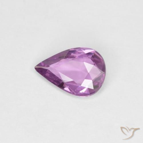 Saphir Pourpre violet rosâtre naturelle En forme de poire, 0.55 ct, VVS