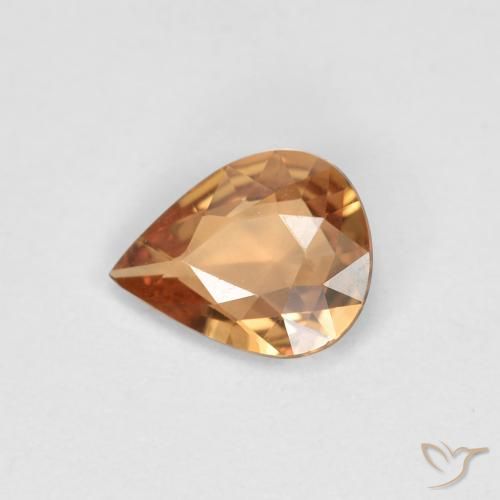 0.46ct Naturel Orange-doré Saphir, En forme de poire, VVS-VS
