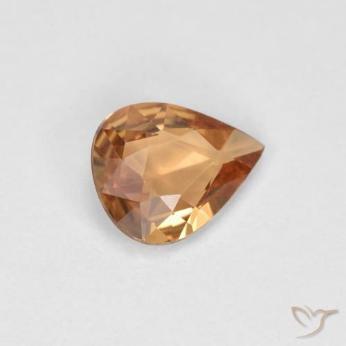 Saphir Orange-doré naturelle En forme de poire, 0.46 ct, VVS-VS