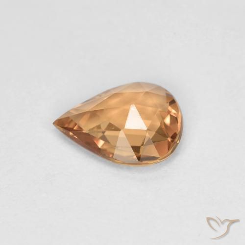 Saphir Orange-doré naturelle En forme de poire, 0.46 ct, VVS-VS