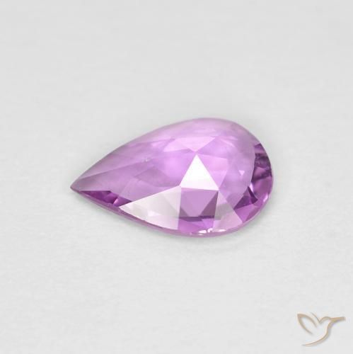 Saphir Pourpre rosâtre profond naturelle En forme de poire, 0.53 ct, VVS-VS