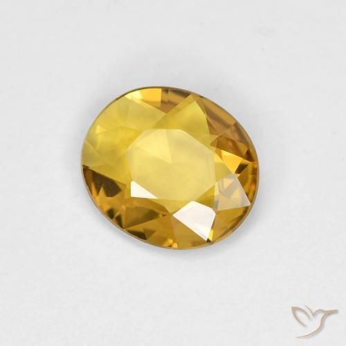 Saphir Doré naturelle ovale, 0.53 ct, VVS