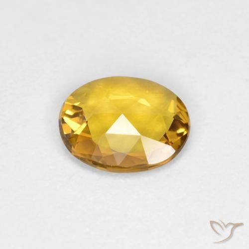 Saphir Doré naturelle ovale, 0.53 ct, VVS