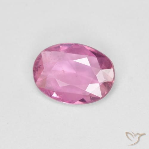 Saphir Rose intense naturelle ovale, 0.64 ct, VS
