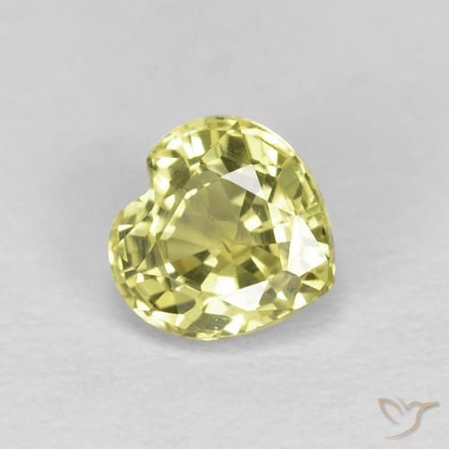 Saphir Jaune clair naturelle Cœur, 0.54 ct, VS