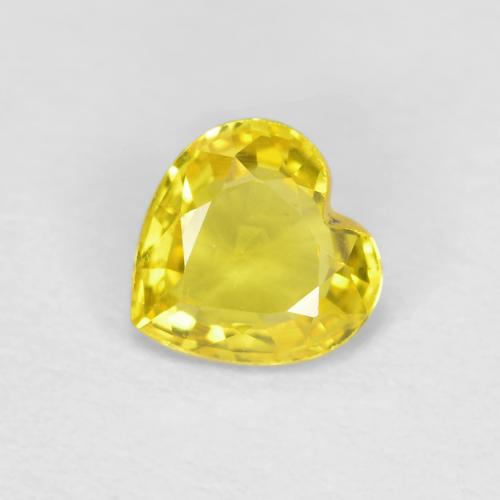 Saphir Jaune moyen naturelle Forme de coeur, 0.40 ct, VS