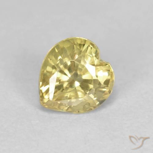 Saphir Jaune Dijon naturelle Cœur, 0.53 ct, VVS-VS
