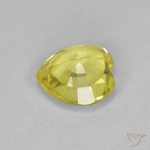 Saphir Jaune pâle naturelle Cœur, 0.43 ct, VVS-VS
