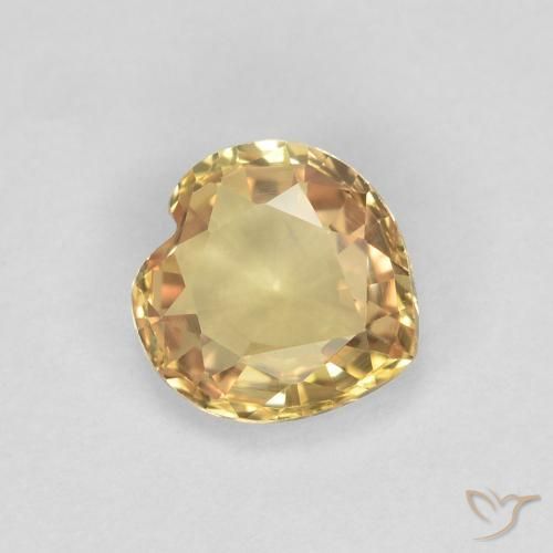 Saphir Doré naturelle Cœur, 0.43 ct, VVS