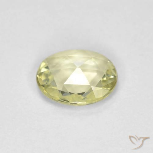 Saphir Jaune moyen-léger naturelle ovale, 0.56 ct, VVS