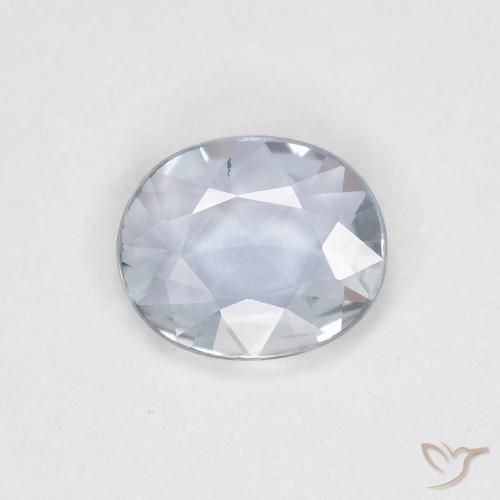 Saphir Blanc bleuâtre naturelle ovale, 0.56 ct, VS