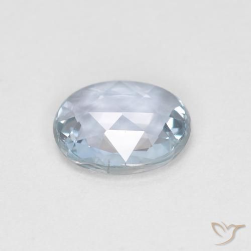 Saphir Blanc bleuâtre naturelle ovale, 0.56 ct, VS