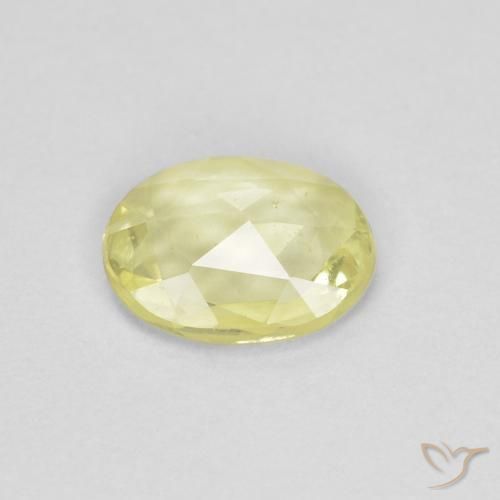 Saphir Jaune clair naturelle ovale, 0.53 ct, VS