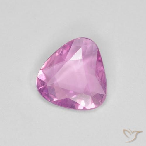 Saphir Rose pourpre royal léger naturelle Trillion, 0.61 ct, VS