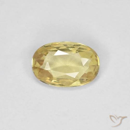 0.49ct Naturel Jaune moyen Saphir, ovale, VS