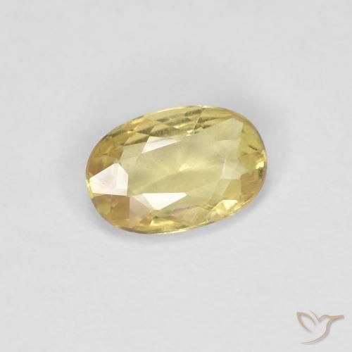 Saphir Jaune moyen naturelle ovale, 0.49 ct, VS