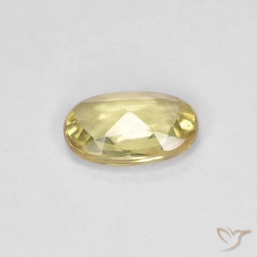 Saphir Jaune moyen naturelle ovale, 0.49 ct, VS
